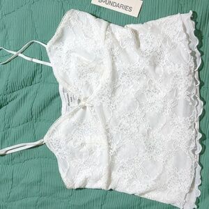 No Boundaries White Lace Slip Top